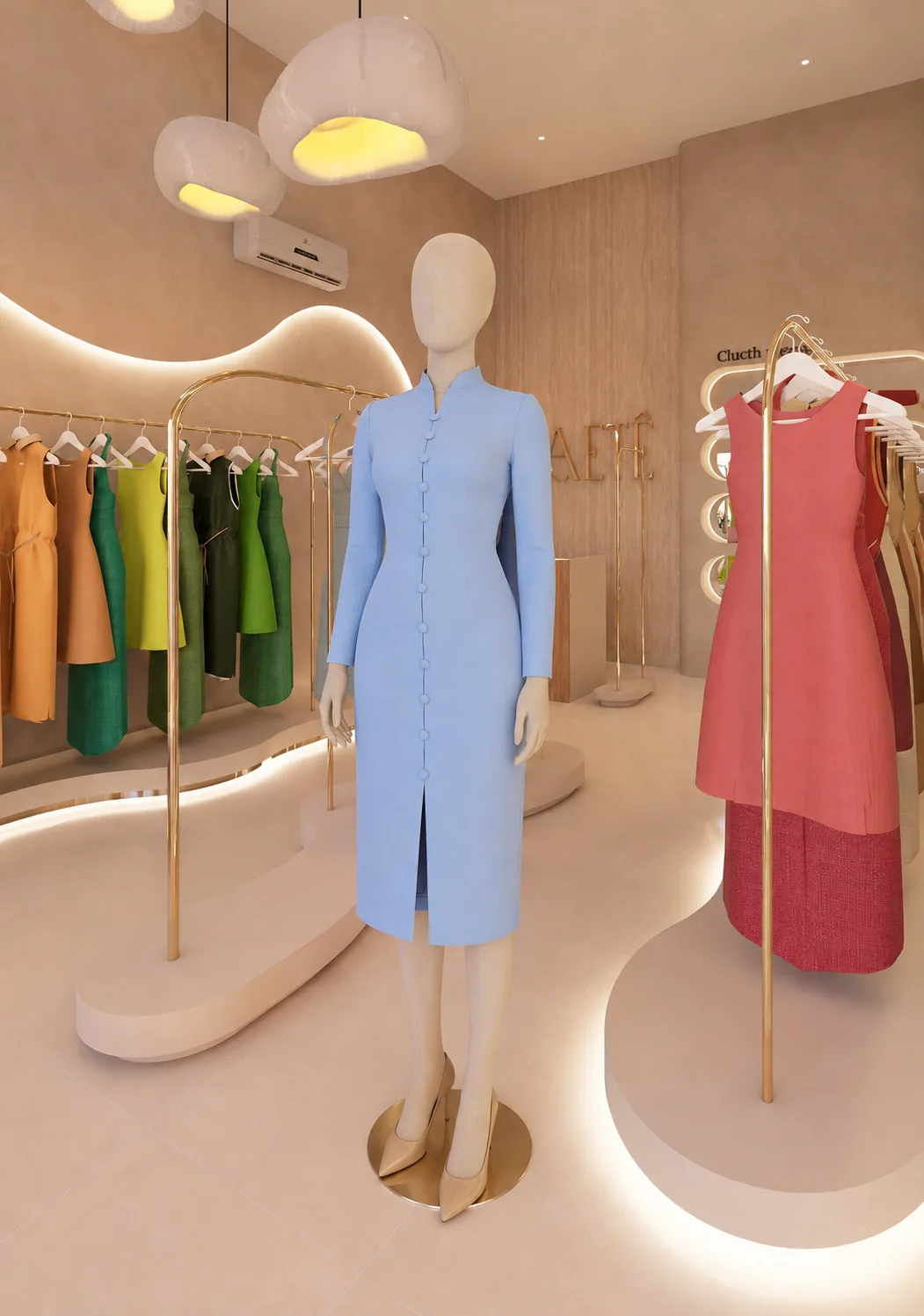 Blue in the boutique